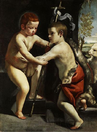 CAGNACCI, Guido Baptist as children Spain oil painting art